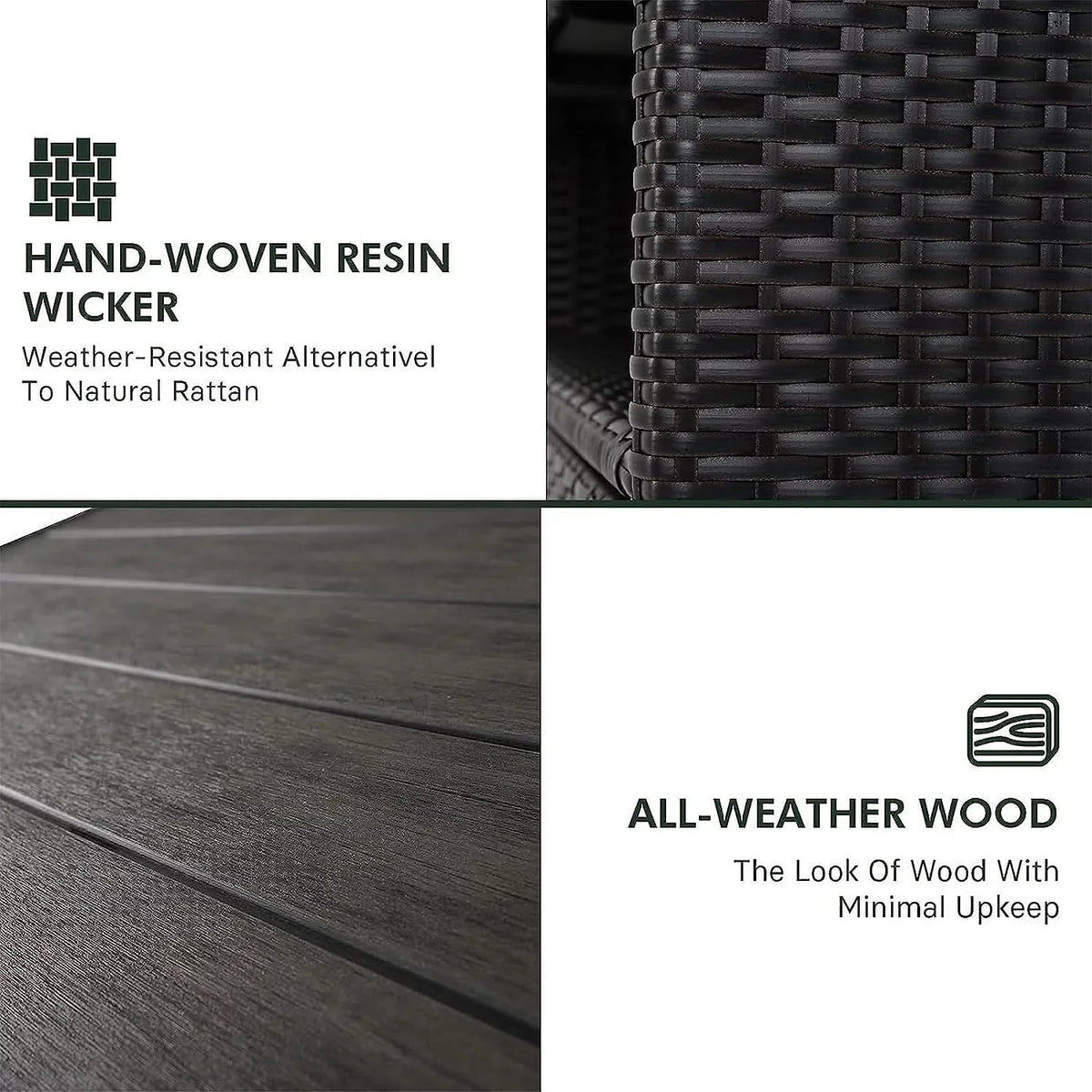 Coated Storage Resin Wicker, Powder Wicker Brown climate Shelf, exterior 2-Door All Dark Cabinet with Steel, Indoor