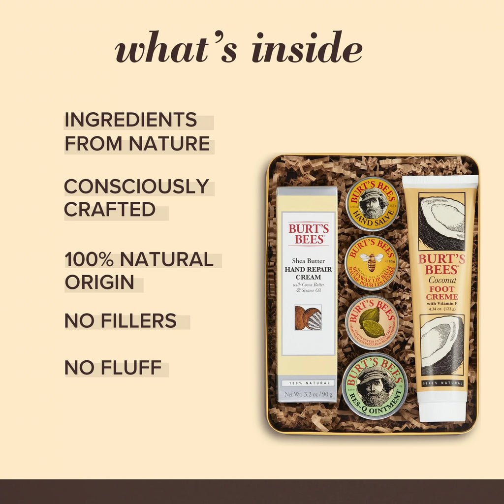 Cream Cuticle Res-Q Cream, Classics in Cream 6 and Products Salve, Tin Bees Burt's Lip Balm, Giftable Hand Set, Foot Ointment, Gift Hand Repair