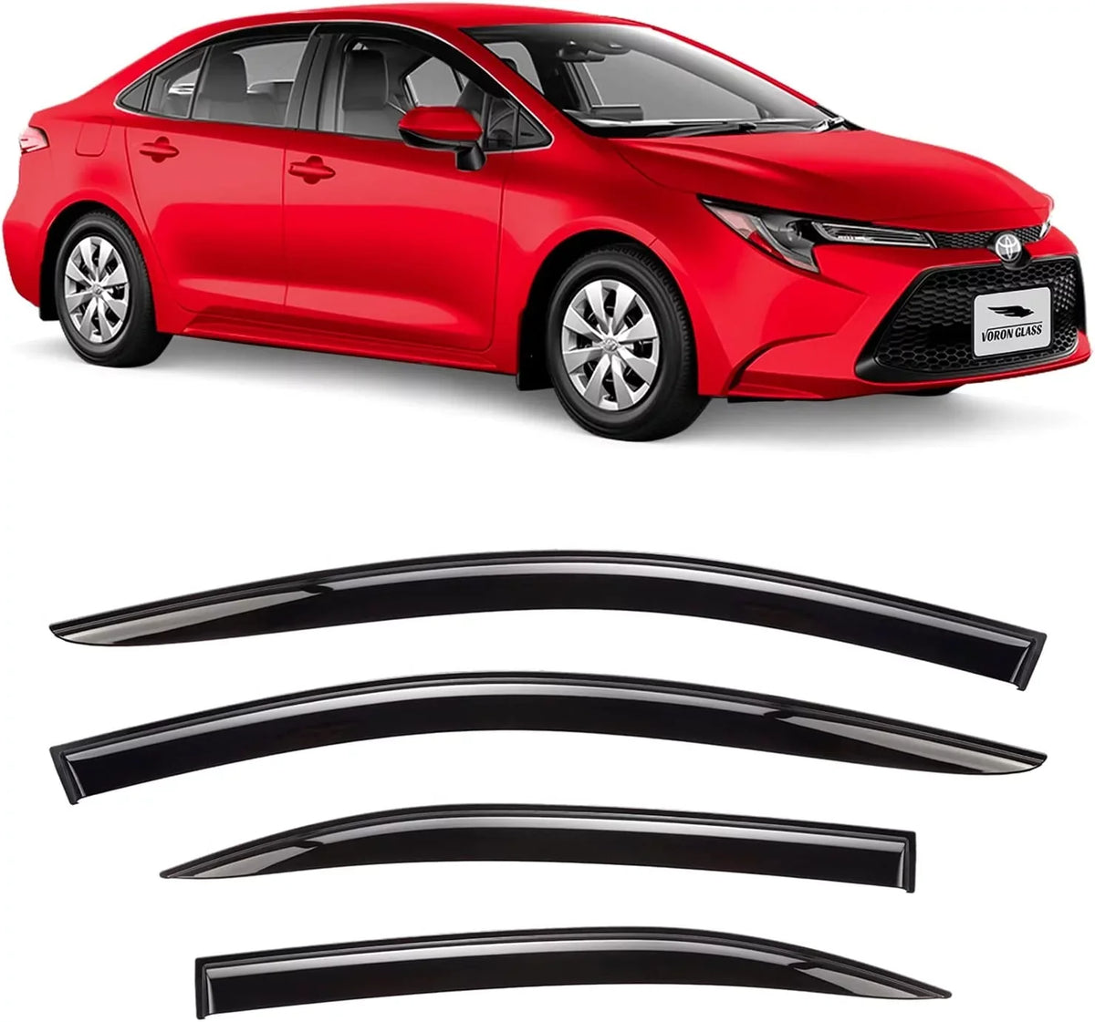 2014-2024, Car pcs Rain Vent Tape-on Goodyear GY008711 Visors, Deflector, Window Window Vent 2 Accessories, - ProMaster Ram for Deflectors Visor, Shatterproof Guards,