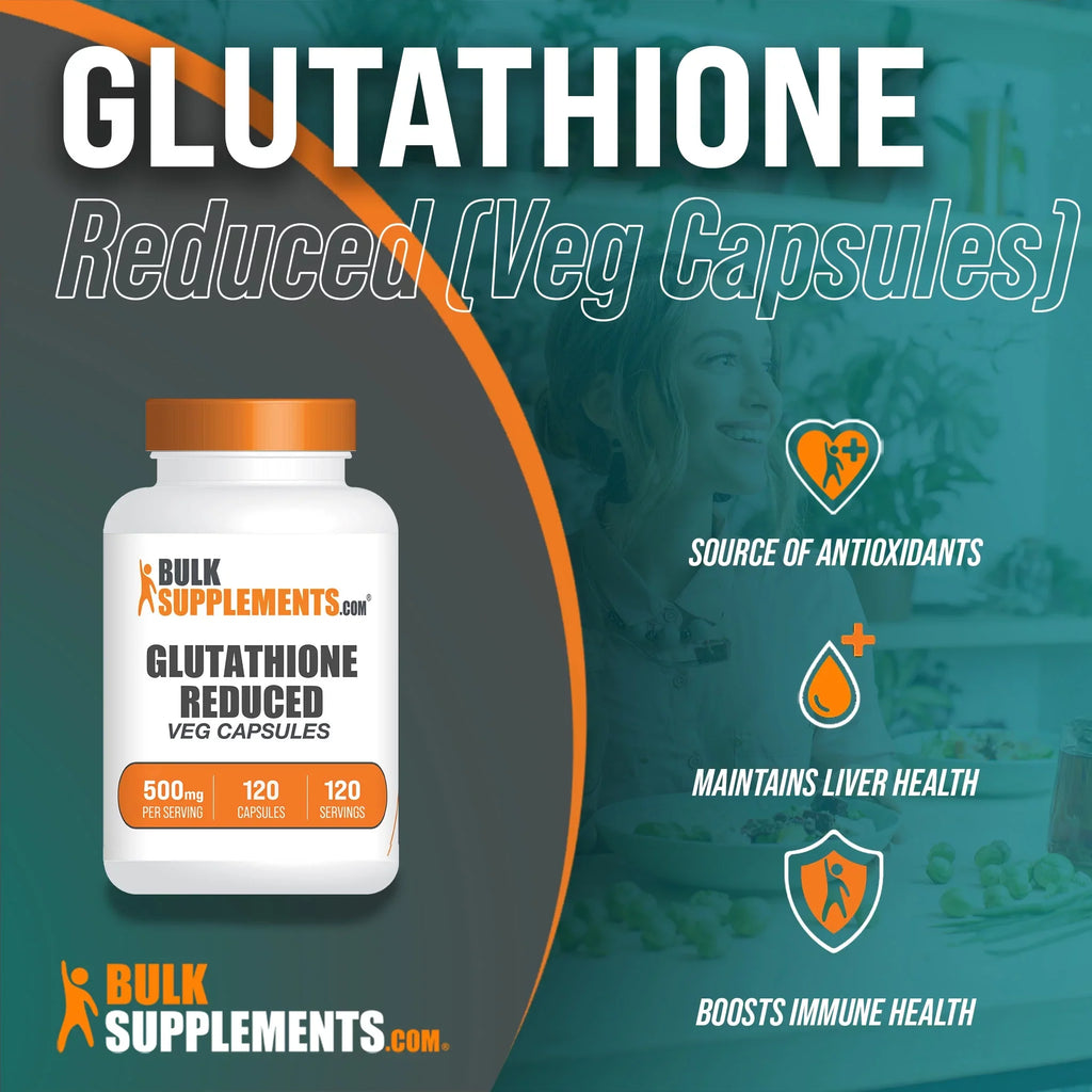 500mg BulkSupplements.com - - Reduced Capsules, Servings) Veg Glutathione Liver 120 Supplements (120 Capsules Health