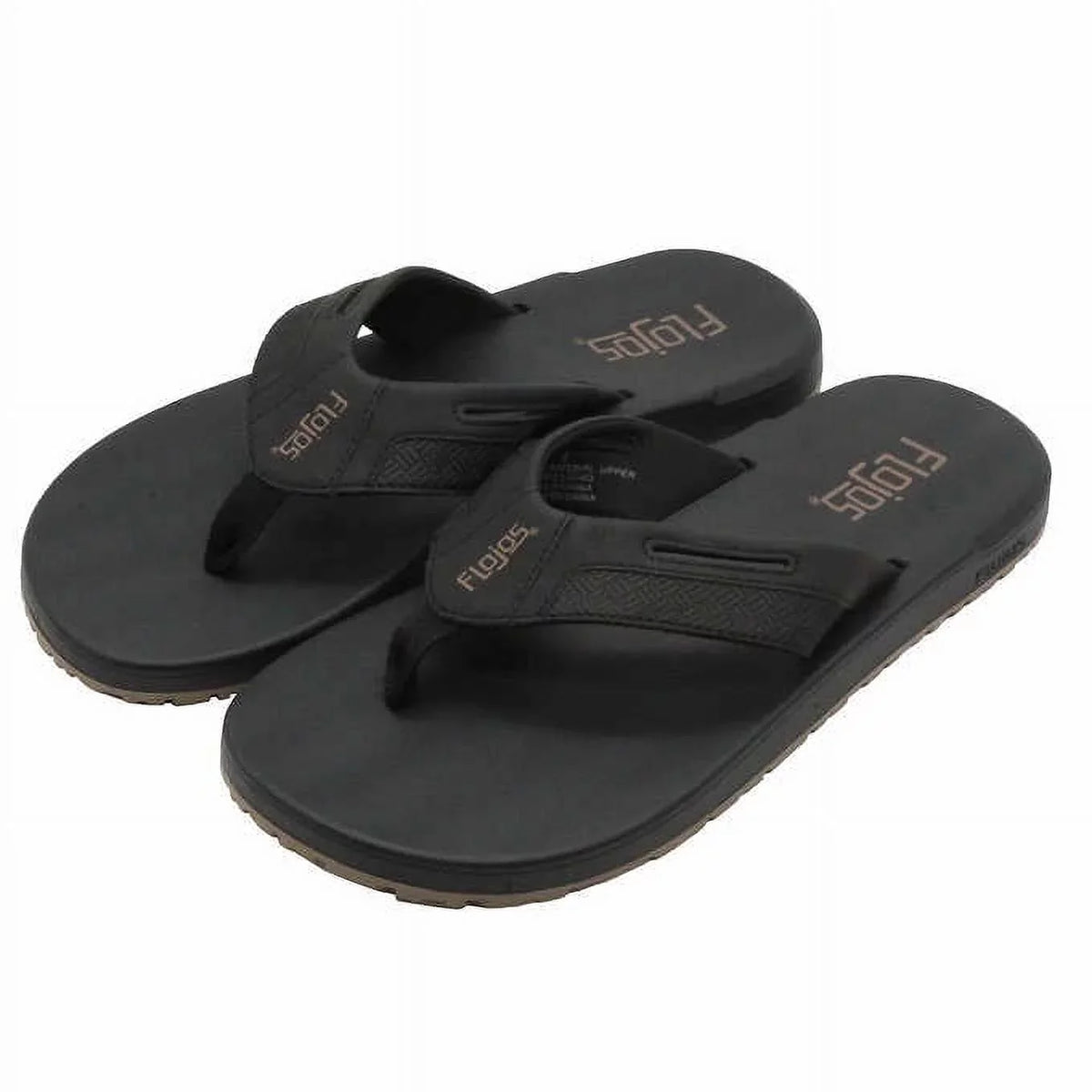 Flojos Men's Flip Sandals, 9, Flop dimension Black-Tan