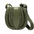 Womens Lara Messenger - Bag, Vintage Italian Leather Green Dark Suede Small Artisan