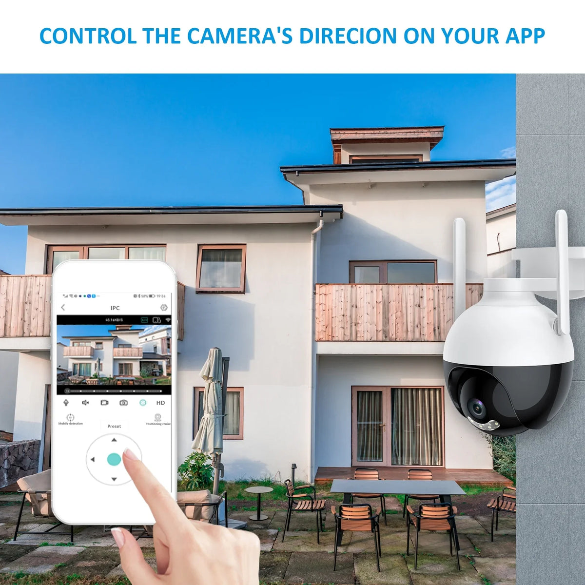 Night System Detection IP Access 4MP Waterproof Home WiFi 360° 2-Way IP66 Audio Lixada Remote View PTZ Vision Color Motion Wireless Camera
