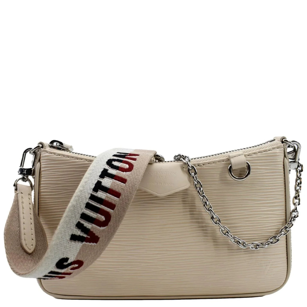On Shoulder Easy Epi Pre-owned Pouch Strap Bag Cream Leather