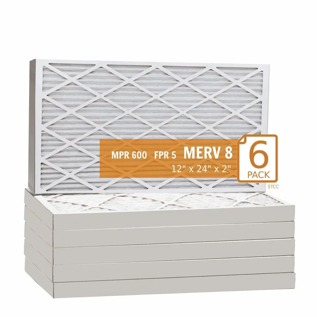 (6 - Filter 8 Pack) Air Purolator 12x24x2Key MERV Pleat