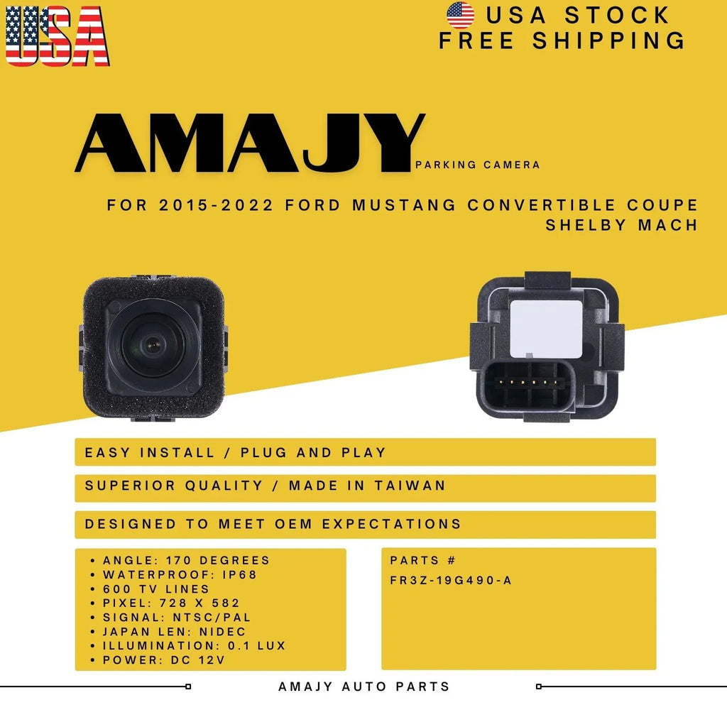 SHELBY Mustang CONVERTIBLE COUPE FR3Z-19G490-A for Backup Camera MACH Replaces 15-22