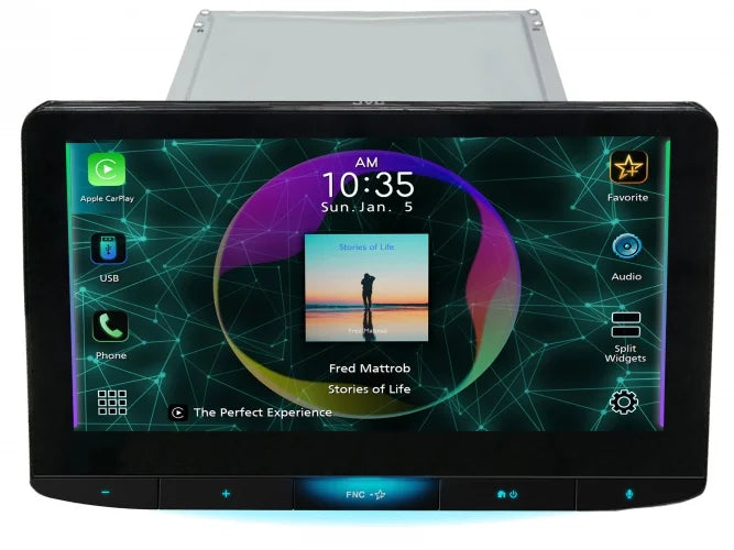 Wireless JVC Carplay HD Receiver+Dash KW-Z1000W Car 10.1" Cam Monitor