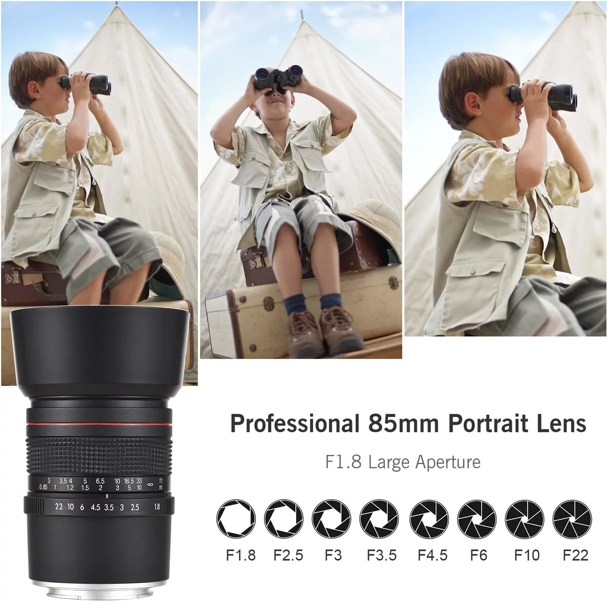 Cameras A6400, Telephoto F1.8 Medium A5100 Series, 85mm A6000, A6300, Aperture, A6500, for Suitable Lens Focus Andoer Large A7 A9, Manual with