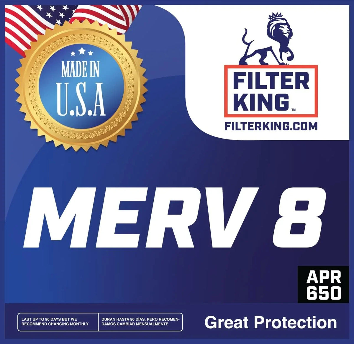 | dimension: Pleated King | | HVAC MERV 36.5x7x1 MADE Actual .75" IN 8 36.5 x 7 4-PACK | USA A/C Filter Air Furnace Filters x Filter