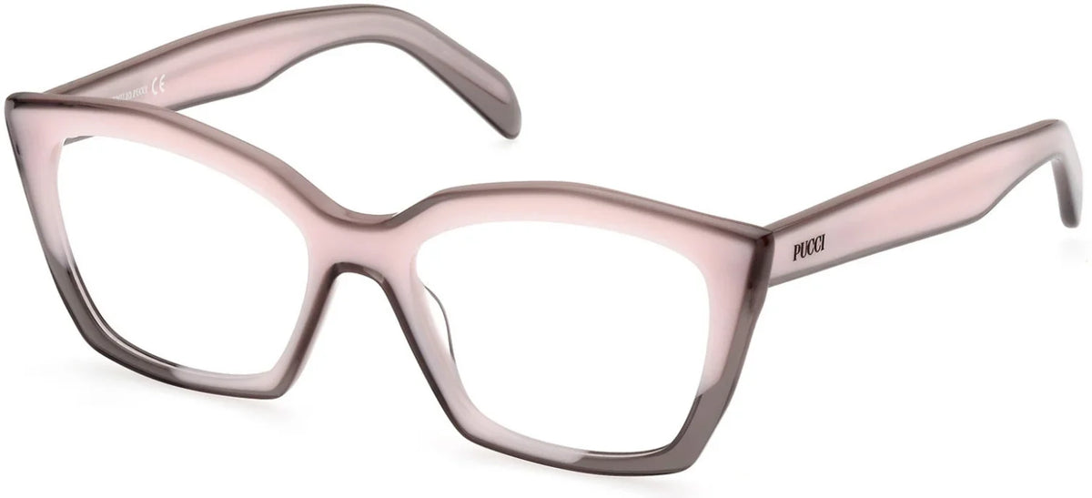 EP 5218 074 Emilio Pucci Transparent Bilayer Eyeglasses Pink Gray With Dark