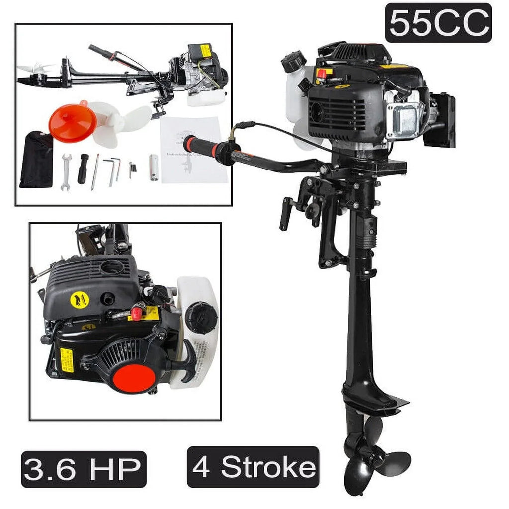 Engine System HP 55CC 4 Cooling Machine Air Stroke Outboard Boat Motor 3.6 With