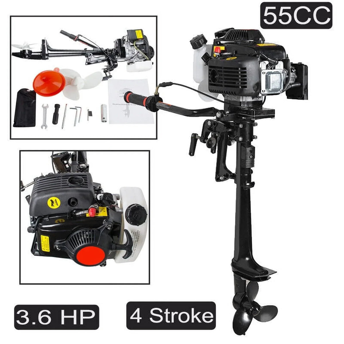 Engine System HP 55CC 4 Cooling Machine Air Stroke Outboard Boat Motor 3.6 With