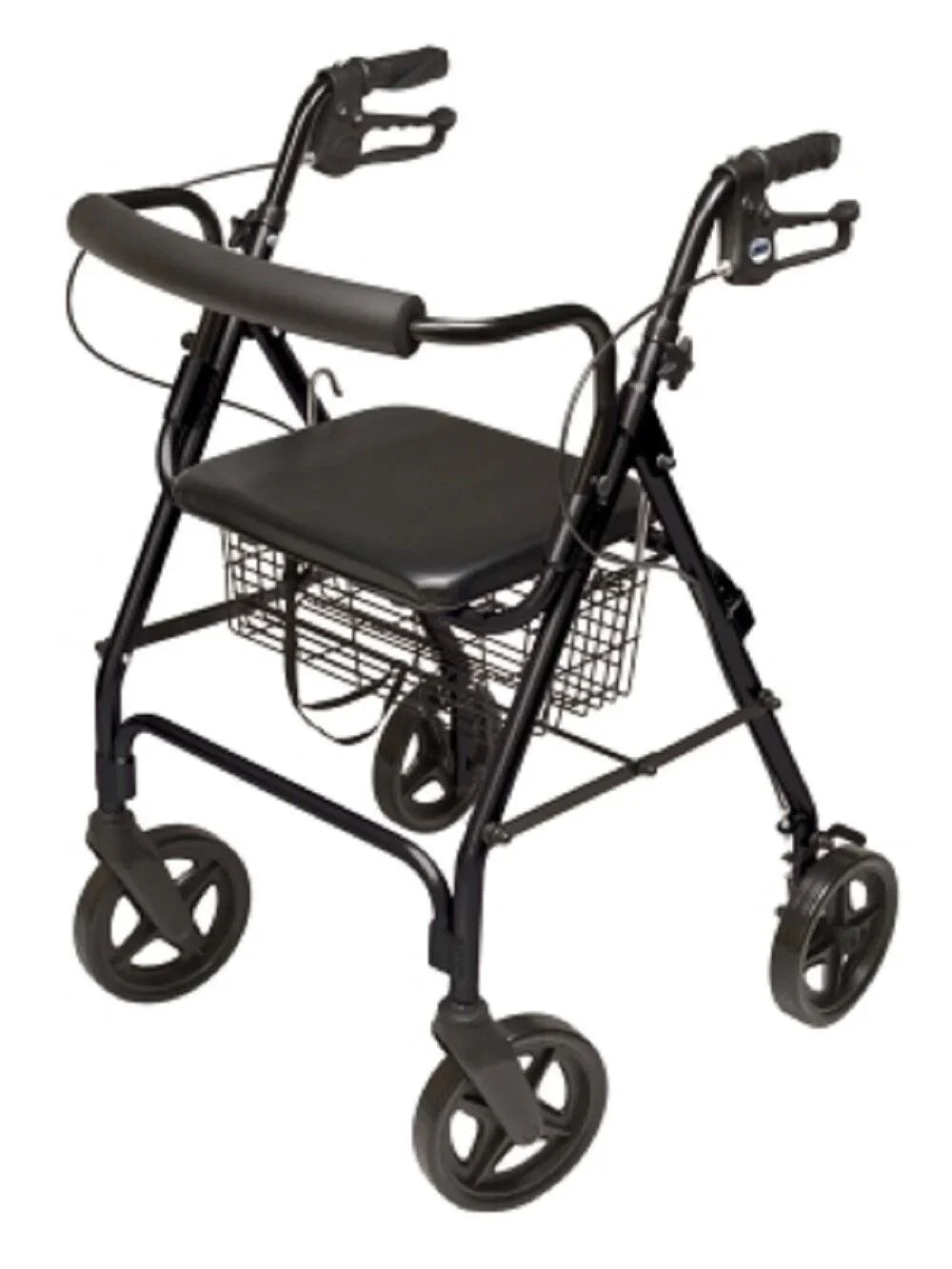 8" Four-Wheel Lumex Rollator with Walkabout Wheels Contour Deluxe