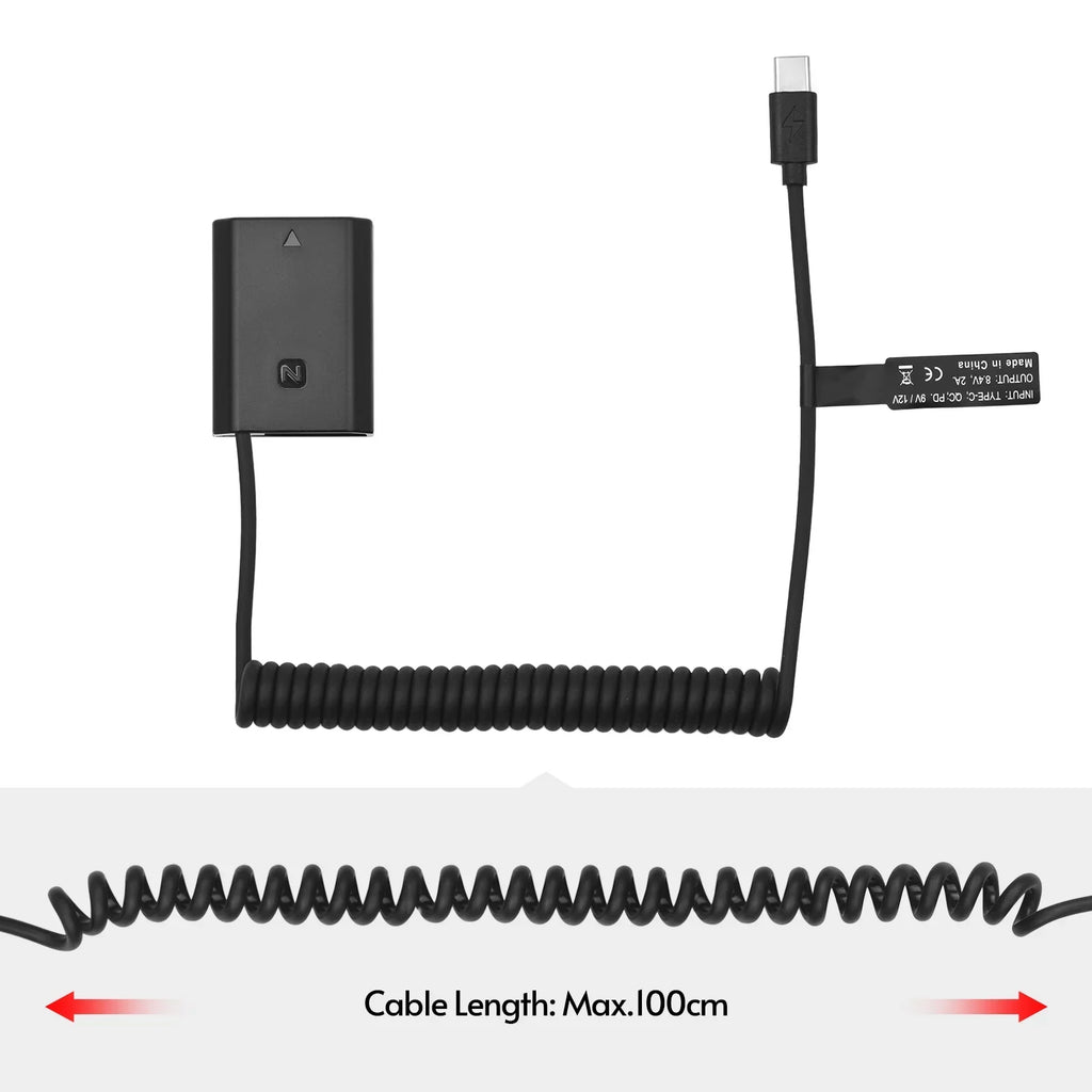 A7RIV C Replacement Coupler Battery Alpha Andoer A9R A9 A6600 for FZ100 Adapter, Dummy A7RIII NP A7C A9II A7SIII Cameras USB A9S A7III