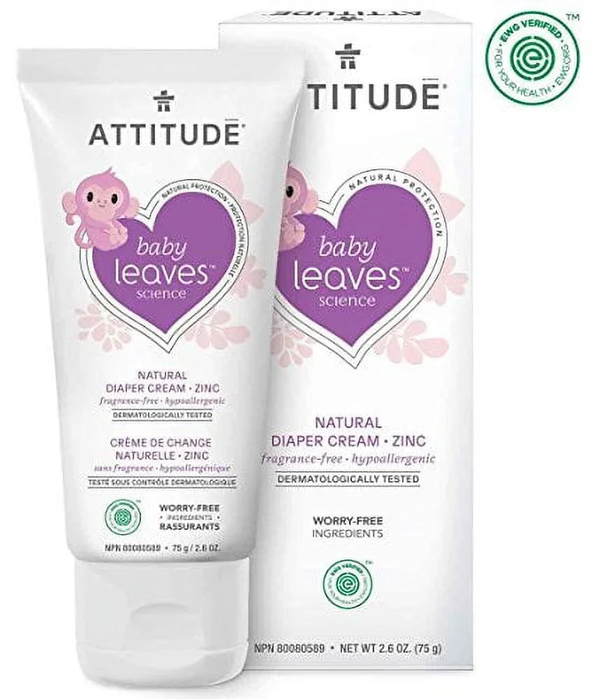 and (2,6 Cream Diaper Tested Prevents Fragrance-Free , Natural Rash Dermatologist ATTITUDE Diaper Hypoallergenic, Baby Blocks Irritation VERIFIED, EWG Zinc leaves Moisture, , Fluid , Ounce) Cream