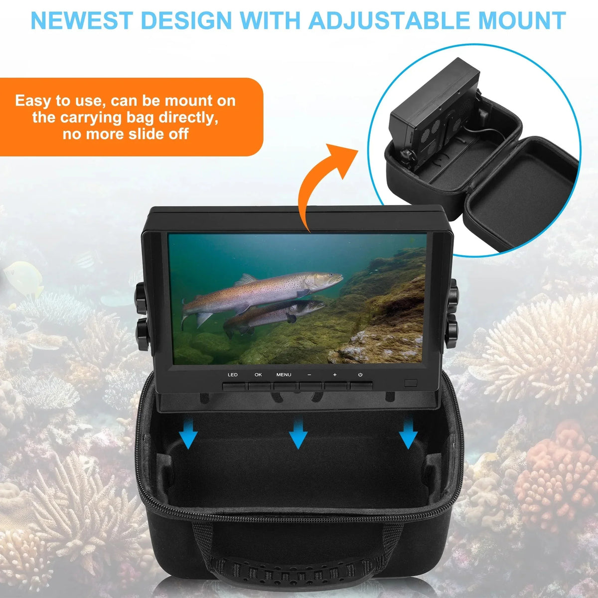 Fishing 7 Ice Fishing Ice Finder Kayak inch Fish Ice Underwater Boat Camera for with Bracket Lake Fishing