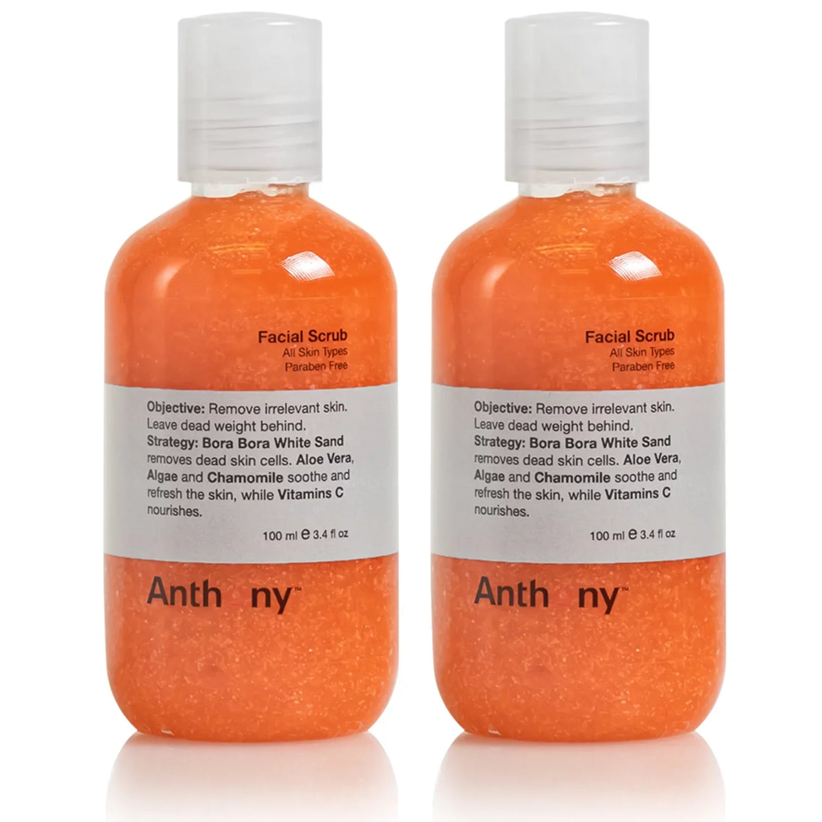 Anthony 2 Protects, Chamomile, Sand, Vera, C, Aloe 3.4 and Cells Vitamin Fl Facial Removes Soothes, Dead Scrub, Algae, Oz, of Skin Contains Refreshes Pack