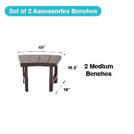 4 Intex w/ Accessories 2 PureSpa Benches, Compatible Spas Medium Person
