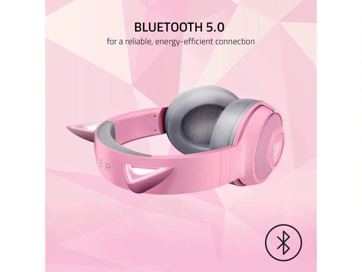 '- - Razer Custom-Tuned Bluetooth Latency Microphone Connection Low Pink by Chroma Quartz Kraken Powered Edition: Beamforming - BT Drivers - Razer 40mm Kitty 5.0-40ms