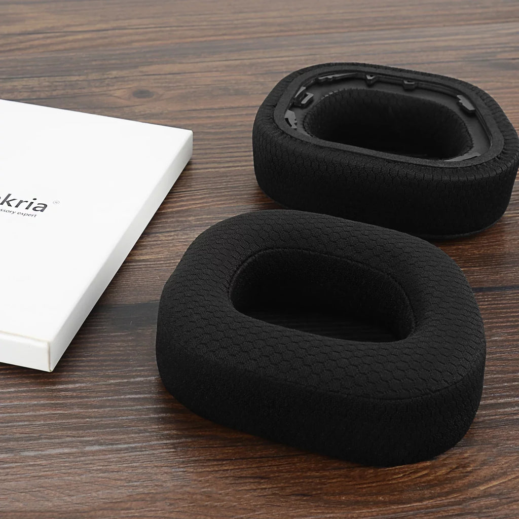 Cover Corsair Cushions, HS80 Ear Headphones for Ear Ear Geekria Cups Wireless Fabric Headset Mesh Replacement RGB Parts Comfort Repair (Black) Earpads, Pads