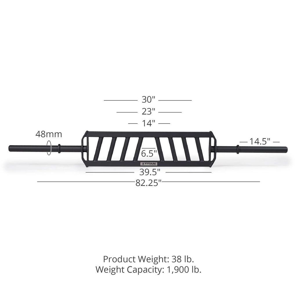 Swiss/Football Olympic Angled Barbell Hybrid Fitness V3, Rackable Multi-Grip 1,900 Bar LB, Titan Rated