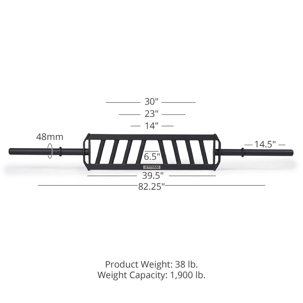Swiss/Football Olympic Angled Barbell Hybrid Fitness V3, Rackable Multi-Grip 1,900 Bar LB, Titan Rated
