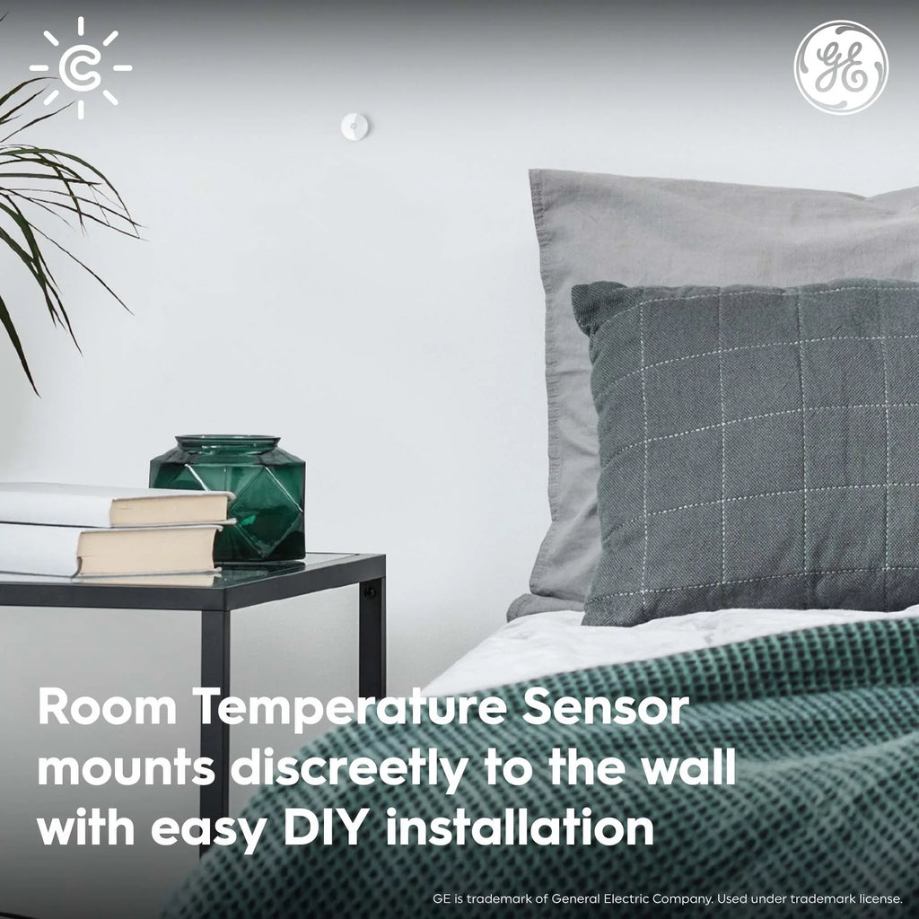 CYNC App Smart Sensor, Humidity in Pack) Schedules Separately), Smart Sensor, Thermostat Temperature Thermostat (1 Set with CYNC CYNC (Sold Sensor, GE Works