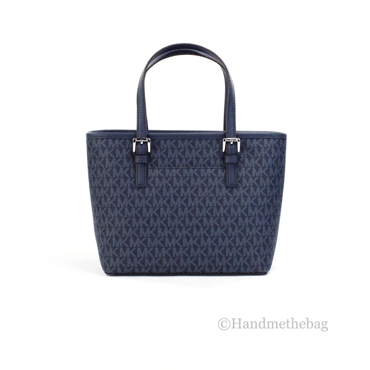Purse Bag Zip Michael XS Top Kors Jet Tote Navy Set PVC Carryall Leather