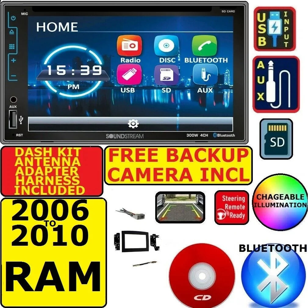 DIN 08 DOUBLE BLUETOOTH USB 10 STEREO 06 CD DVD 07 RAM CAR 09 RADIO TOUCHSCREEN