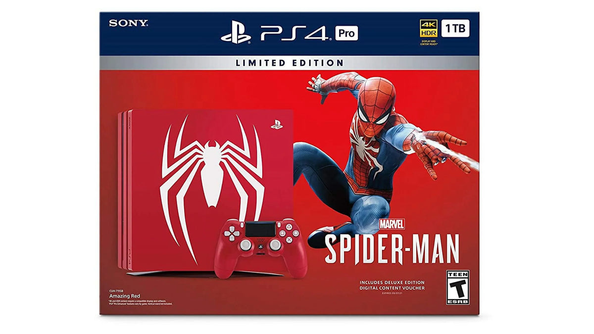 Spider-Man Pro (Refurbished) Console 4 [Discontinued] Bundle Edition Marvels PlayStation - () 1TB Restored Limited