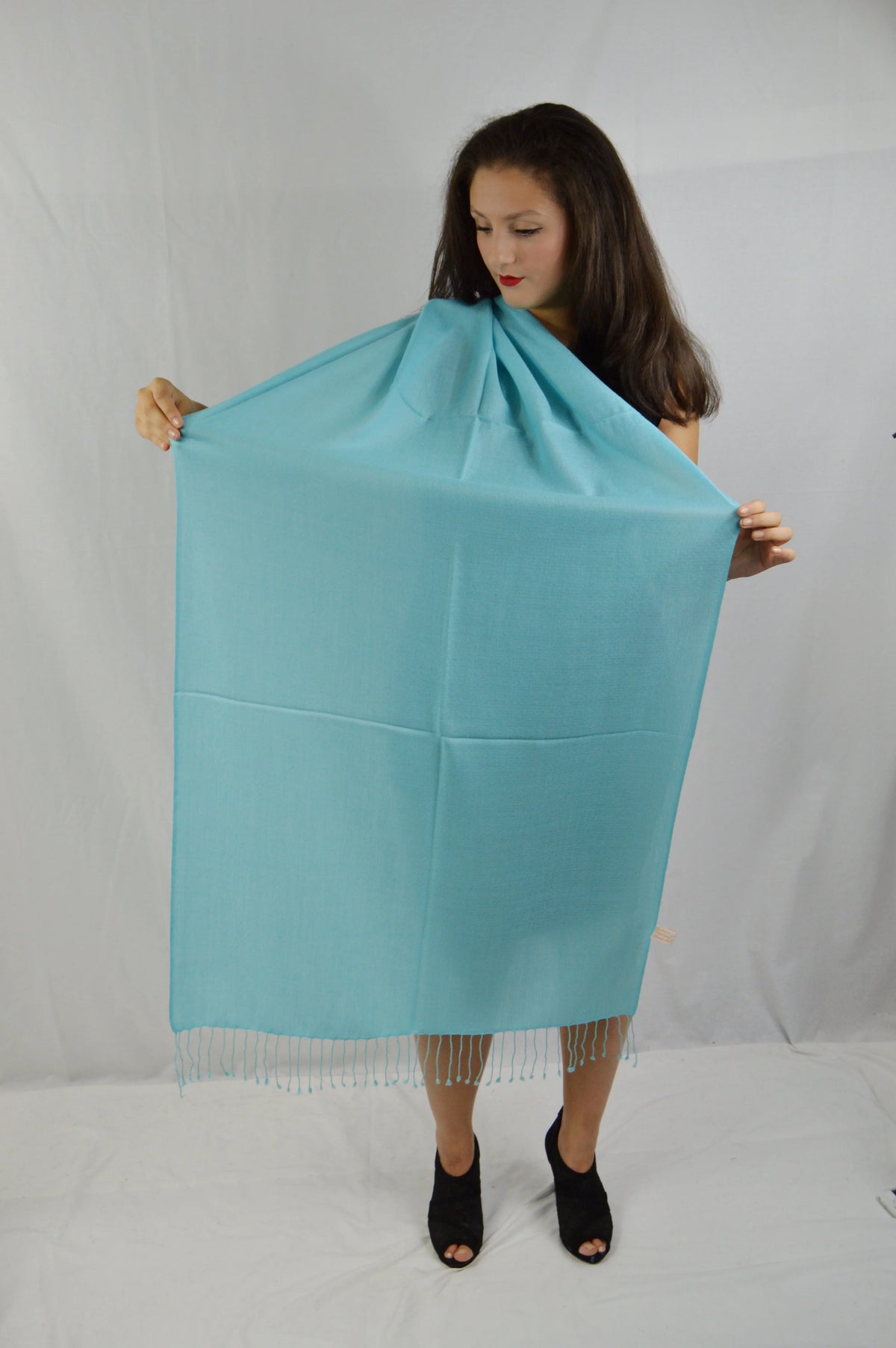 Shawl/Scarf/Scarves Shawl/Evening Shawl/Pashmina Shawl) Shawl/liquid Shawl/Light Shawl/Summer (Tiffany Pashmina Fancy weight Regular Shawl/Sheer Blue