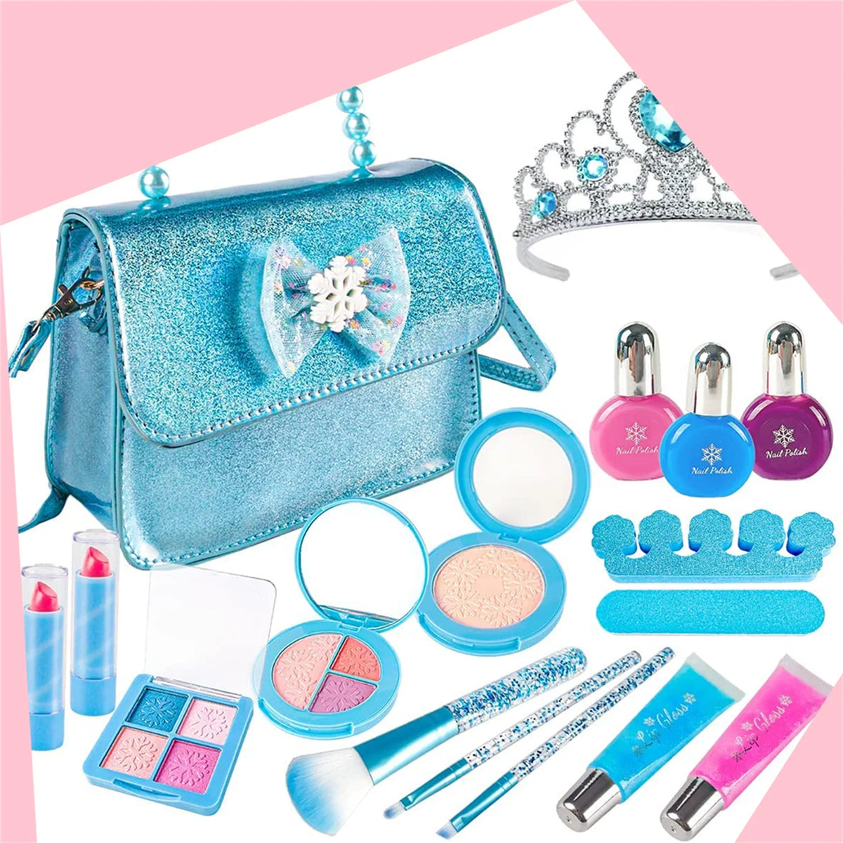 Washable Real Makeup Play Makeup Kit Kids Girl, Frozen Toys for