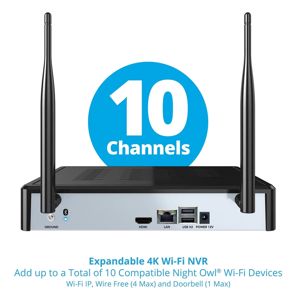 Drive Wi-Fi 4K with NVR Spotlight Night Hard Channel Cameras 1TB 4 10 Wi-Fi HD 1080p Owl and IP