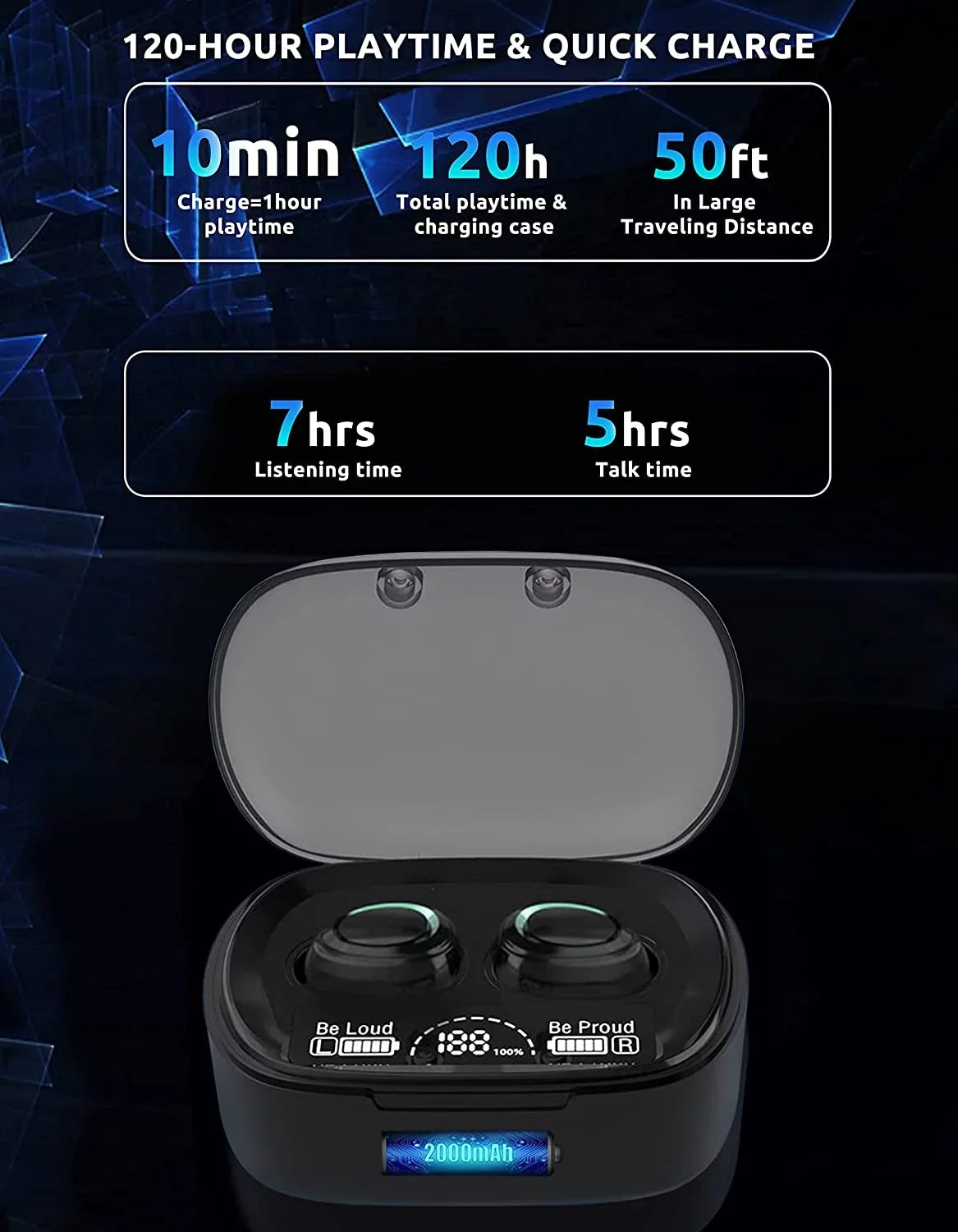 Sweatproof S21+ Mic Wireless 5G/Plus/Ultra Earbuds (Black) / with IPX3 V5.1 / Galaxy Touch with Waterproof Reduction Noise BlueTooth Compatible PRO