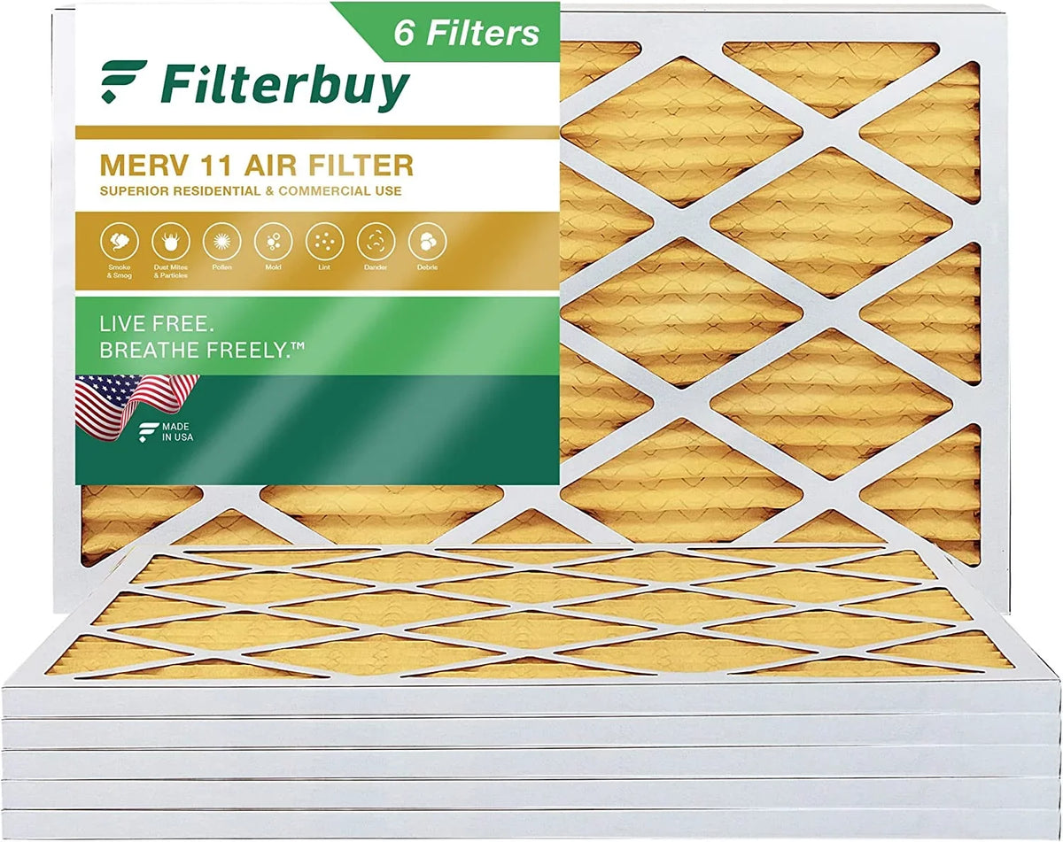 HVAC 11 Air AC (6-Pack) Furnace Pleated Filters Filterbuy 18x36x1 MERV