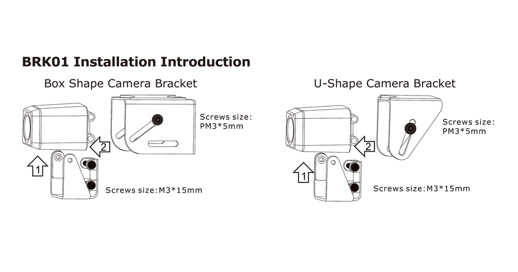RYDEEN Cube BRK01 Necessary CM-AHD1) Brackets Cameras — Screws Mounting with (can MINy for for design use