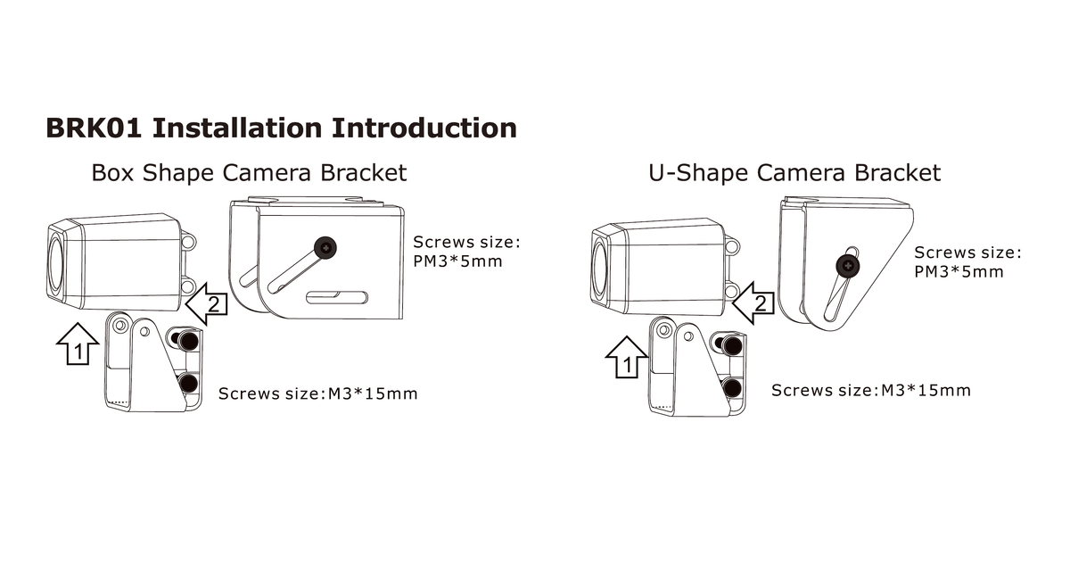 RYDEEN Cube BRK01 Necessary CM-AHD1) Brackets Cameras — Screws Mounting with (can MINy for for design use