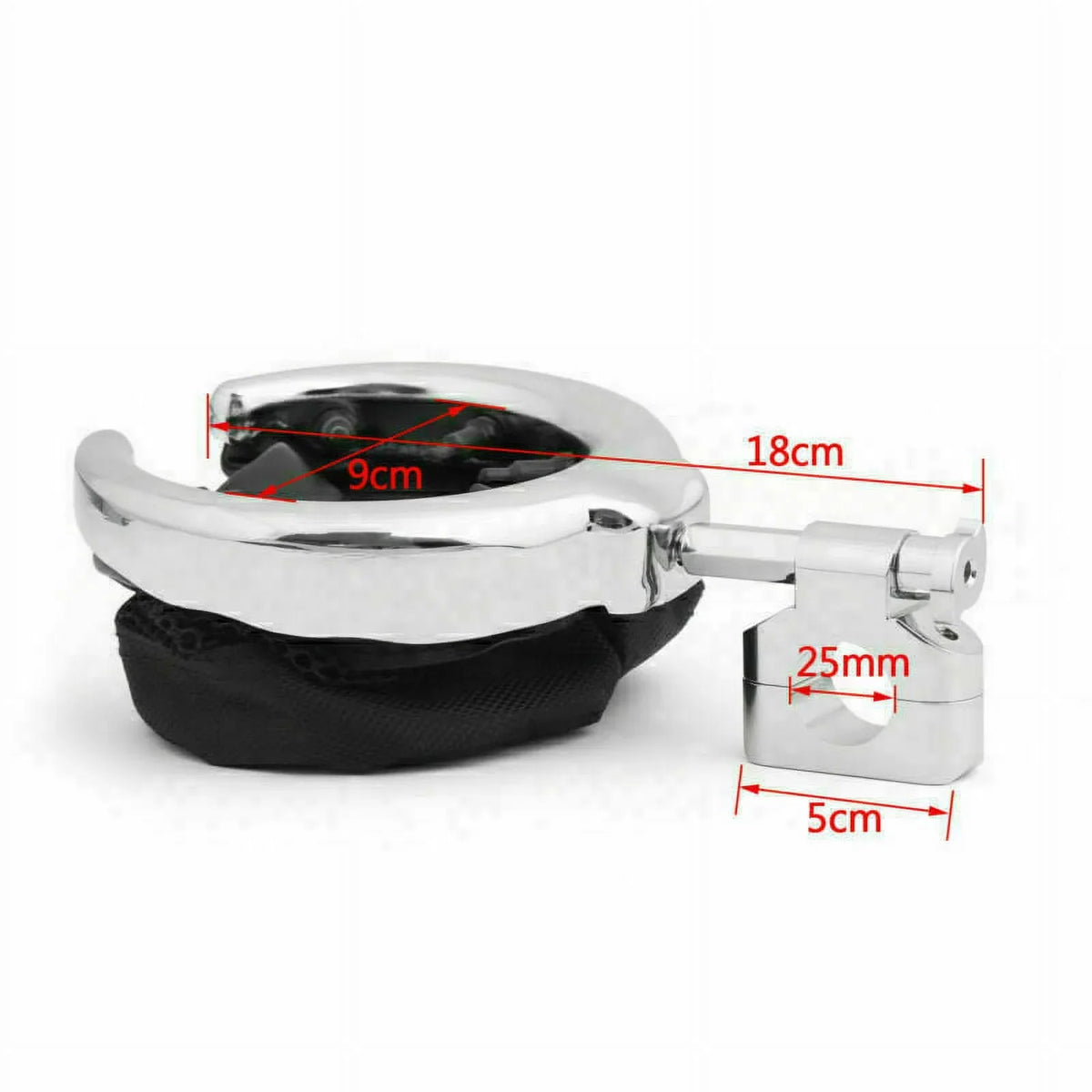 Handlebar Cup Chrome Universal 1" Metal for Drink Motorcycle Holder