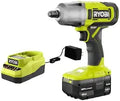 RYOBI in. 4.0 18V Kit Ah Wrench Impact Charger with and Battery ONE+ 1/2 Cordless