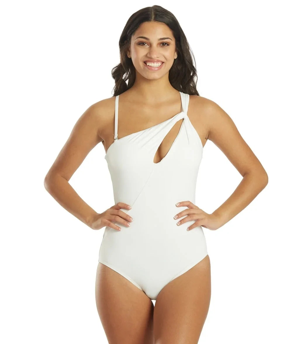 Swimsuit, WHITE 10 Twist-Front Carmen US One-Shoulder Valvo Piece One Marc