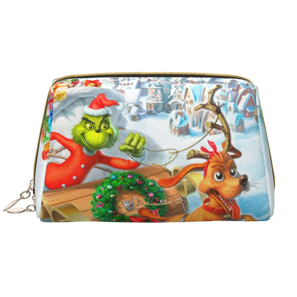 Pouch Grinch Storage Christmas Adventures Bag Bag Makeup Gift The Portable Purse Cosmetic Organizer Leather Toiletry Travel