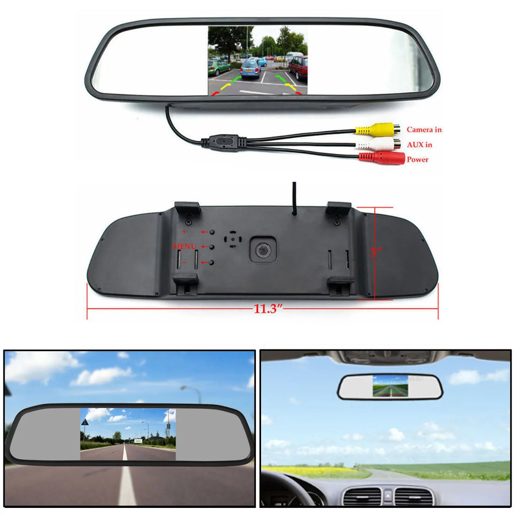 PAL LCD Night Hornets Car Monitor 4.3inch NTSC 4.3" Parking Assist Vision TFT Mad Mirror