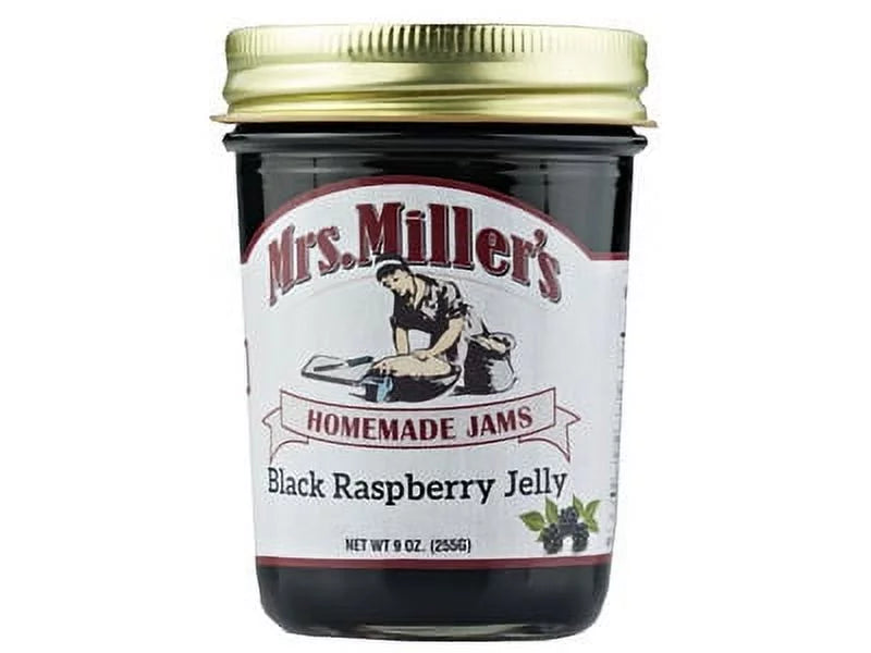 Miller's Jars) Homemade Raspberry Black (12-9 Jelly Mrs. Oz.