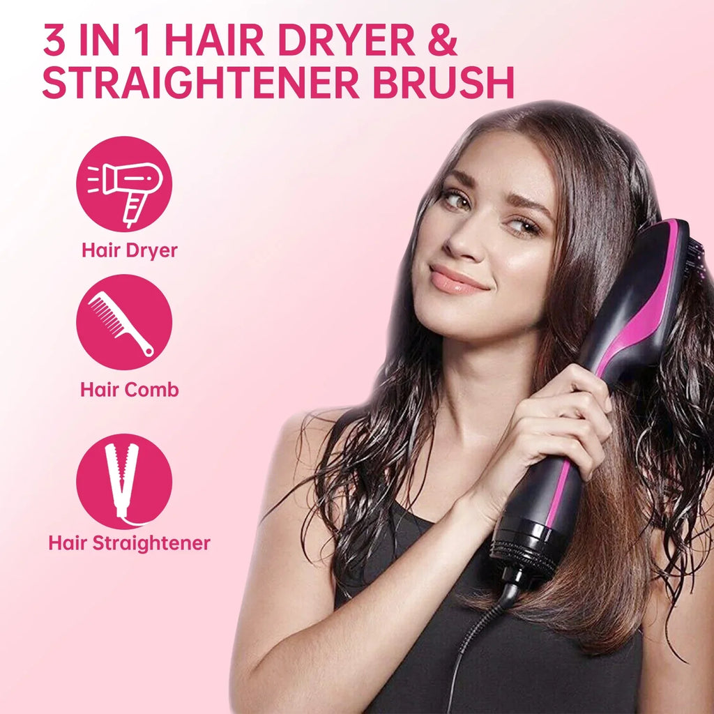 | One-Step Detangle, Smooth and Styler Hair(Black) Hair and Dry, Dryer
