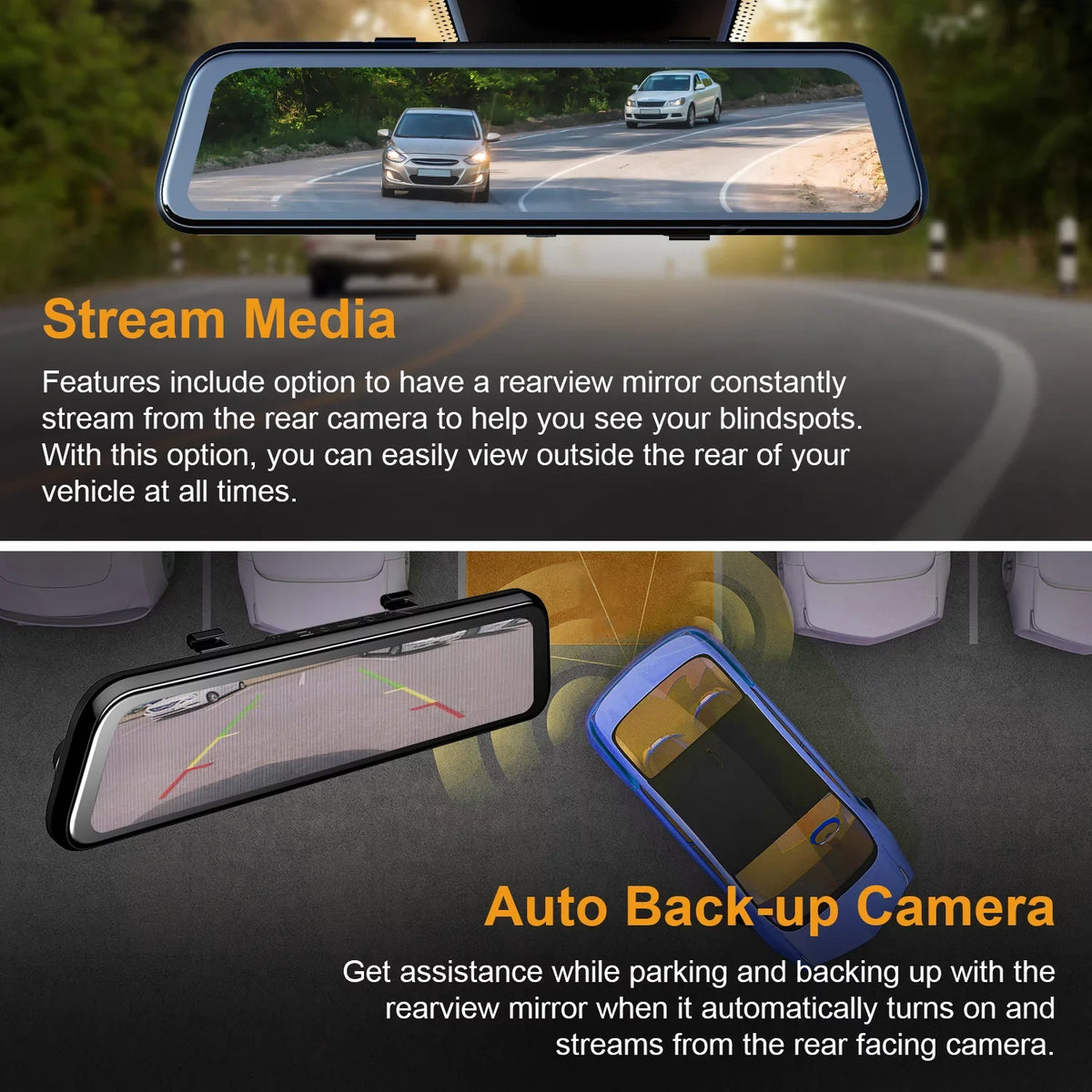 Dash Mirror Cam M2 with BSD ADAS Smart Rexing