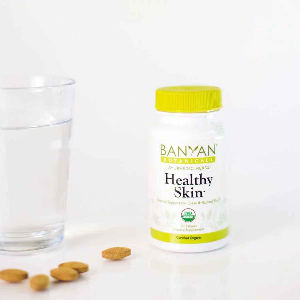 Skin Certified Skin* Organic - Botanicals Flawless - Radiant, 90 Supplement Healthy - USDA Tablets Daily Banyan for