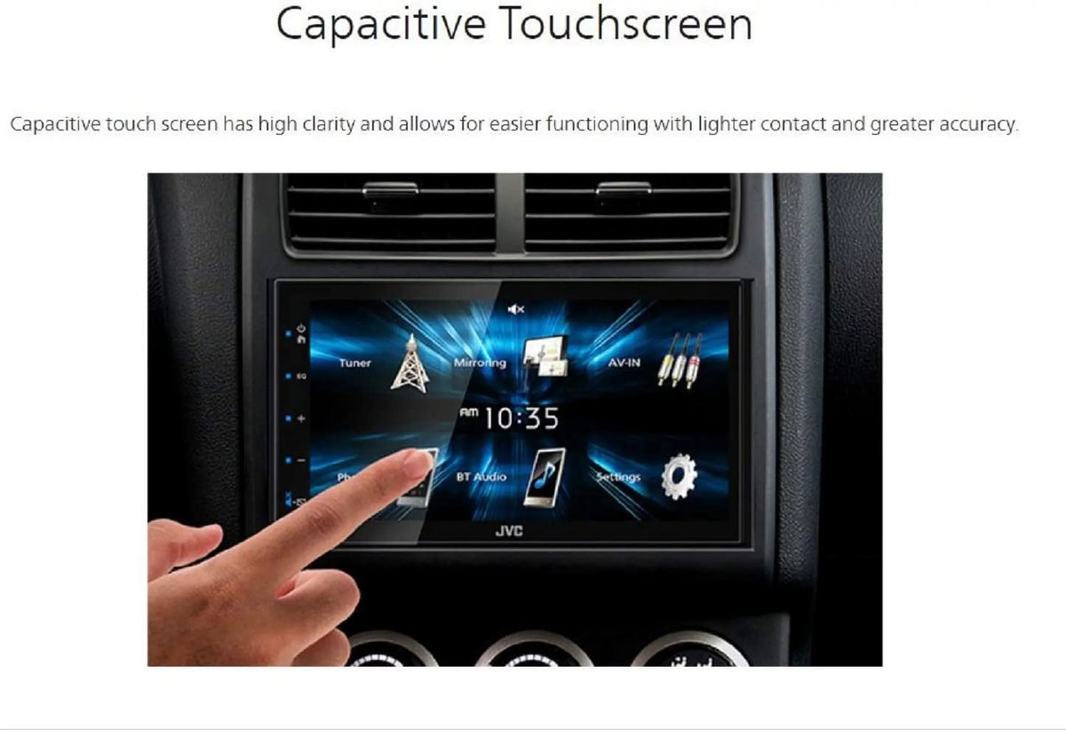 MP3 Display Bluetooth EQ Double KW-M150BT JVC Receiver with Port 13-Band USB 6.75" Player Car Radio Touchscreen AM/FM DIN Stereo