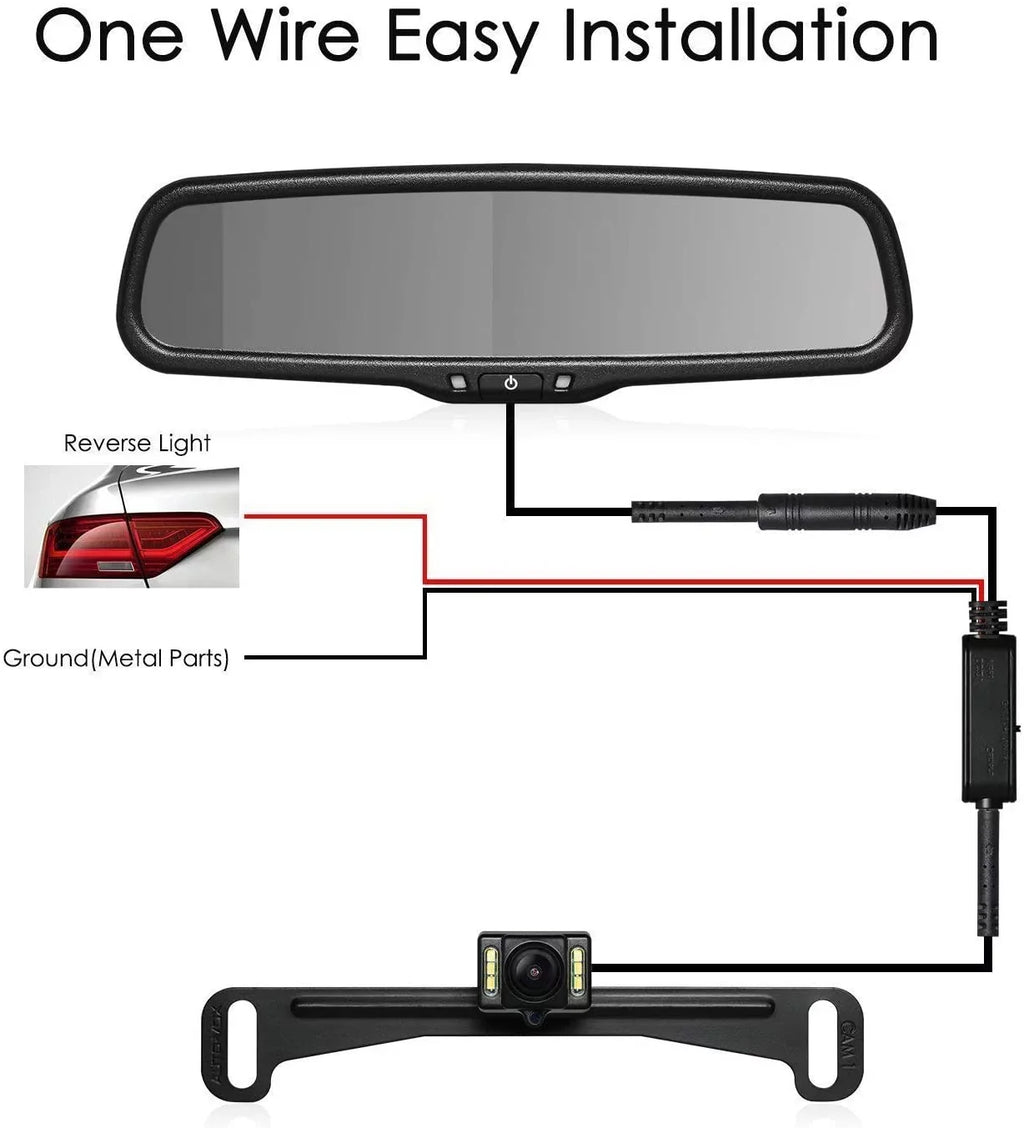 System IP OEM Camera for Back 68 Rear Reversing with Up (T2 Night Back & Monitor AUTO-VOX Camera, View Car ) Vision Mirror Parking 4.3”LCD Up Waterproof