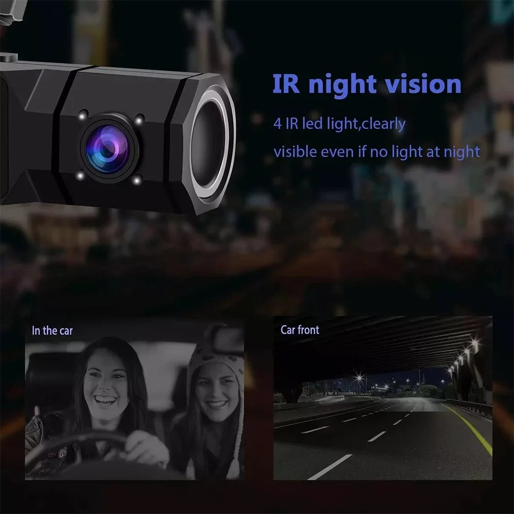 FIEWESEY Driving Speed Cam Mode, Dash Dash Dash Inside, Parking and Loop Recording WiFi Cam with Camera 1080P Recorder Front GPS and Dual