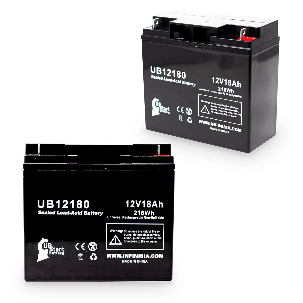 T4 Sealed 18Ah, Lead SLA) Compatible 18000mAh, AGM, Battery Acid BATTERIES UB12180 - Replacement (12V, - PICHER Terminal, 2x Battery Universal CFM12V18 EAGLE Pack
